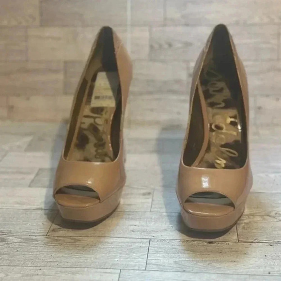 Sam Edelman nude peep toe heels - Picture 2 of 8